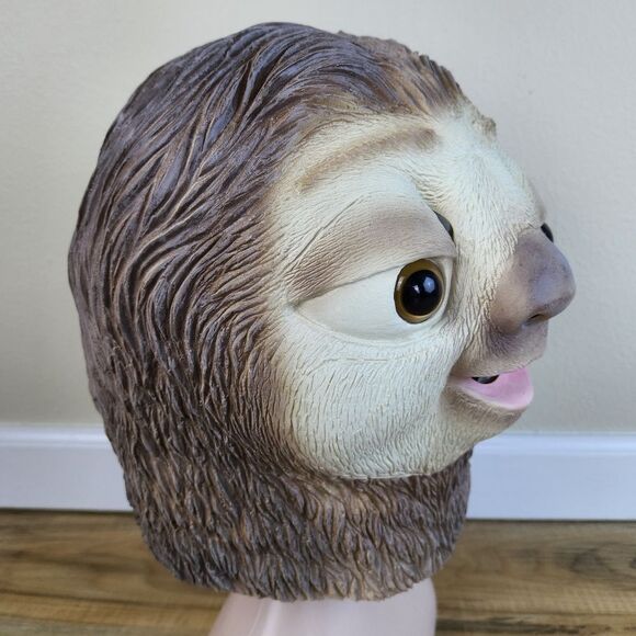 🩵Deluxe Sloth Full Head Latex Costume Mask - Picture 9 of 13